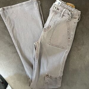 Size 11/12 Long Girl’s Abercrombie & Fitch high rise flare jeans gray